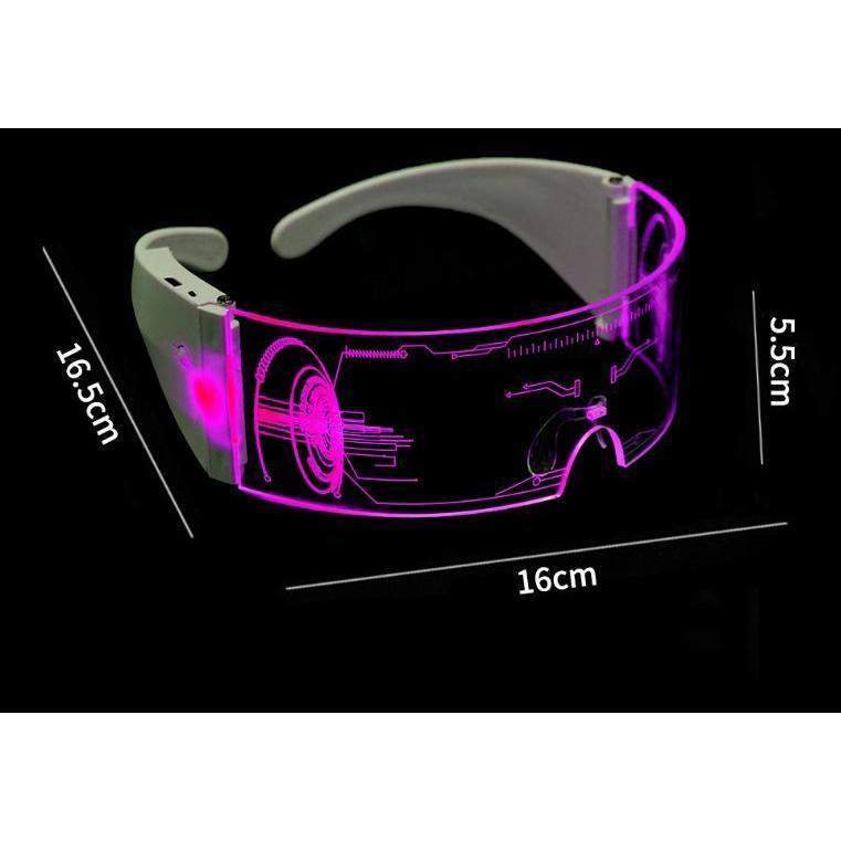 1pc LED Luminous Glasses EL Wire Neon Light Up Visor Eyeglasses Bar Party EyeWare For Halloween Christmas Parties(1900L) - Image 3