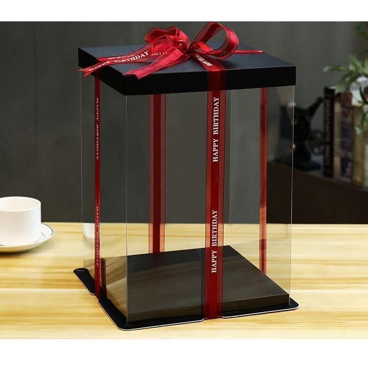 6/8/10inch Square Cake Box Transparent Clear Exhibition Storage Packing Plastic Festival Flower Wedding Birthday (980L) - Image 20