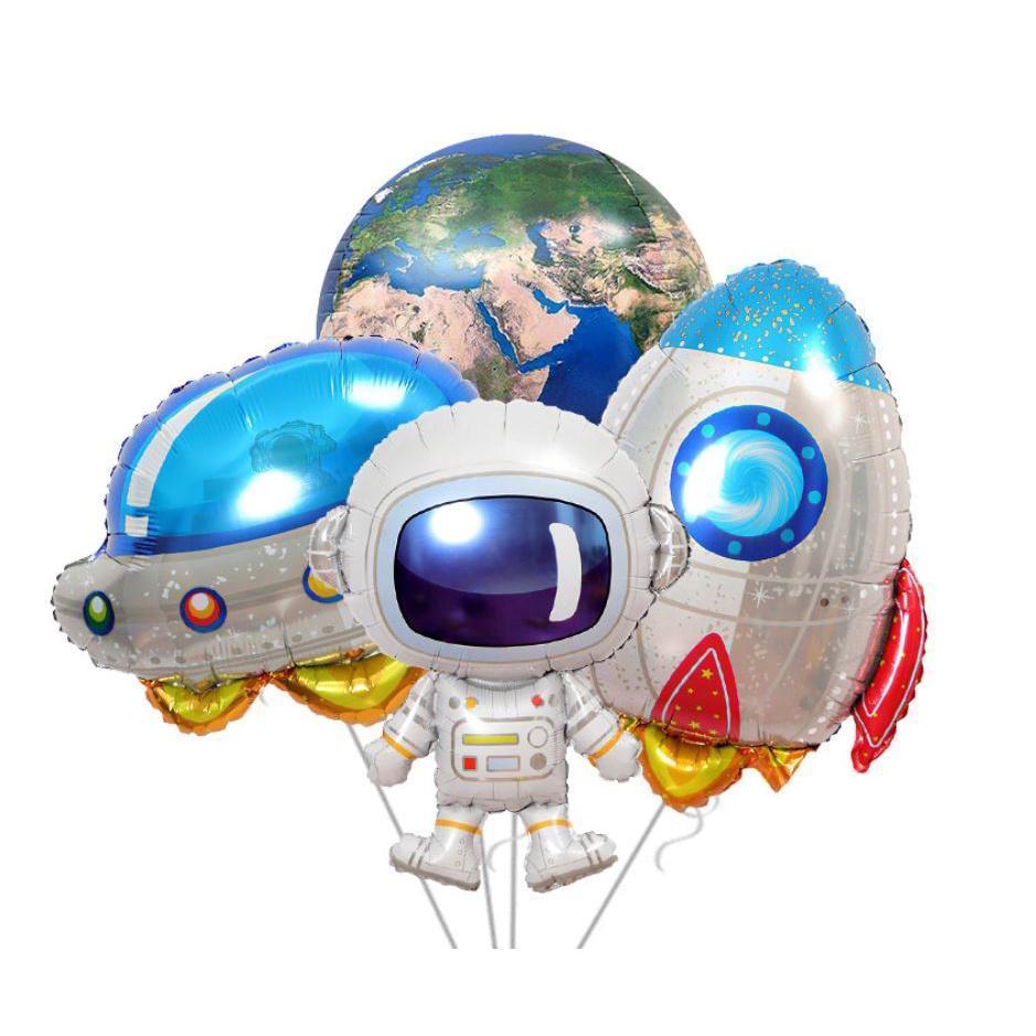 3D Astronaut Rocket Balloon Universe Outer Space Theme Birthday Party Decor Foil Balloons UFO Spaceship Balloon(428L) - Image 3
