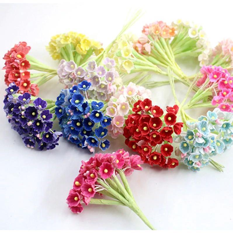 8 pieces DIY mini artificial rose paper flower bouquet wedding wreath decoration accessories artificial flower (626L)