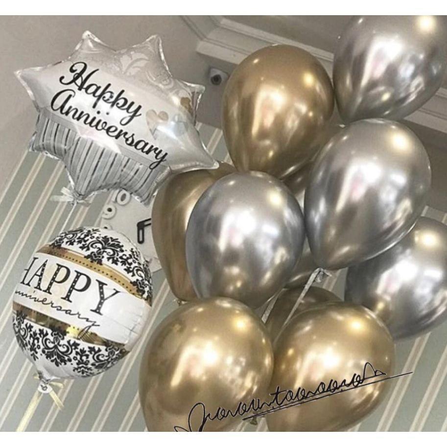 50pcs 5inch silver gold chrome Metallic Latex Balloons Pearly Metal balloon Wedding (517L)