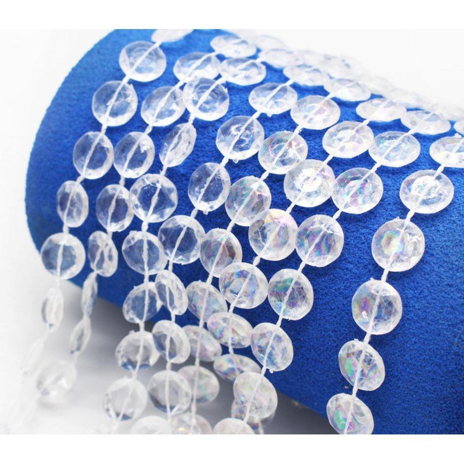 10m Clear Acrylic Crystal Beads Curtain Garland Chandelier Pendants Hanging Chain ChristmasWeddingPartyDecoration(1204L) - Image 3