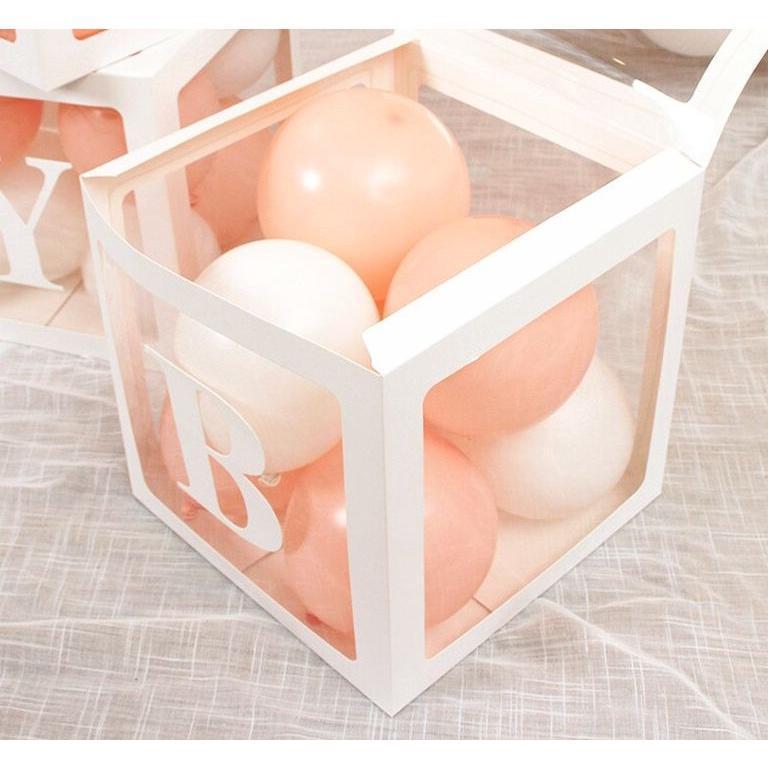 1set 4pcs balloon box DIY Transparent Box balloons decor BABY LOVE Blocks baby shower supplies wedding Party(549L) - Image 5