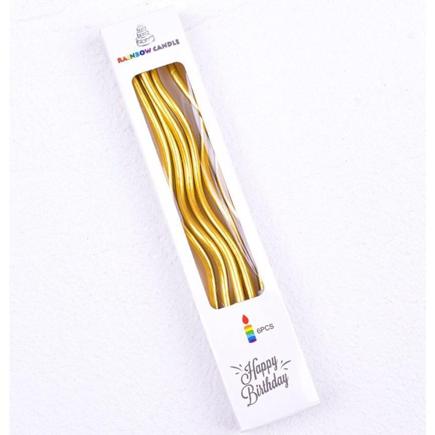 6Pcs/box Threaded Candle Curved Cake Candle Long Curving Cake Safe Flames Kids Birthday Cake Romantic Decoration(886L) - Image 12