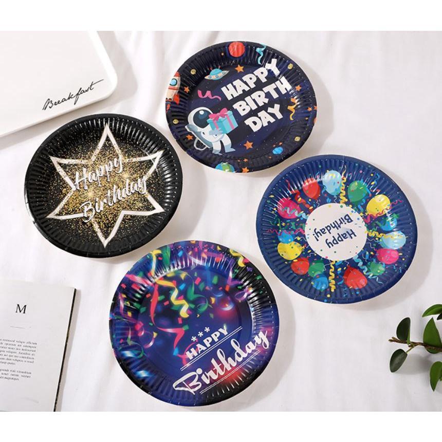 5pcs 7 inch Colorful party tray Disposable birthday party paper plates Printed Bronzing Cake Paper Party(1933L) - Image 2