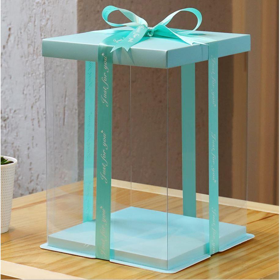 4/6/8/10/12inch Square Cake Box Child Birthday Cake Gift Packaging Toy rose bear flower gift box Transparent pack(908L) - Image 16