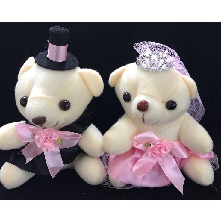 18cm Romantic Wedding Bear Couples Plush Toys Teddy Bear Doll 2pcs/pair Wedding Gift Bear Bride & Groom(1021L) - Image 16