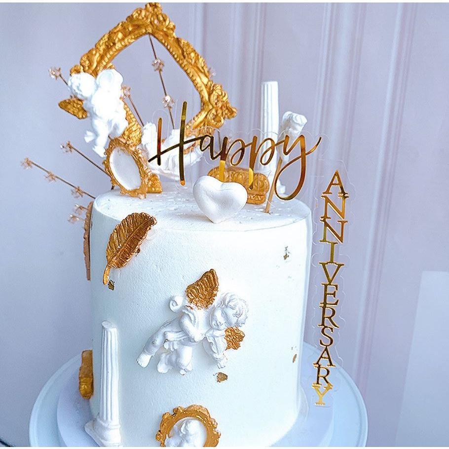 Happy Birthday Anniversaries Acrylic Cake Topper Cake Toppers Birthday Cakes Party Wedding(994L) - Image 2