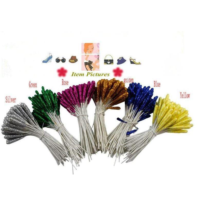 20pcs Silk flower Wire mesh materials wholesale Big color intrigue BangBang pistil tulip Calla Lily flower stamen(1070L)