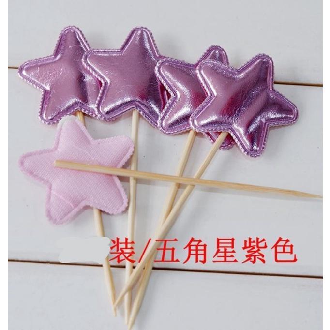 5pcs Star Heart Cake Toppers Adorable Cake Picks PU Cupcake Decor Party Supplies(1462L) - Image 12
