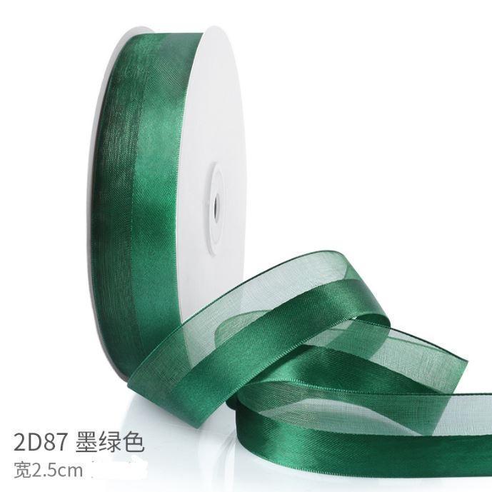 2.5cm 50Yard Lace Fabric Misty Gauze Handmade Ribbons DIY Gift Packaging Material Flowers Ribbon Hair Accessories(1889L) - Image 12