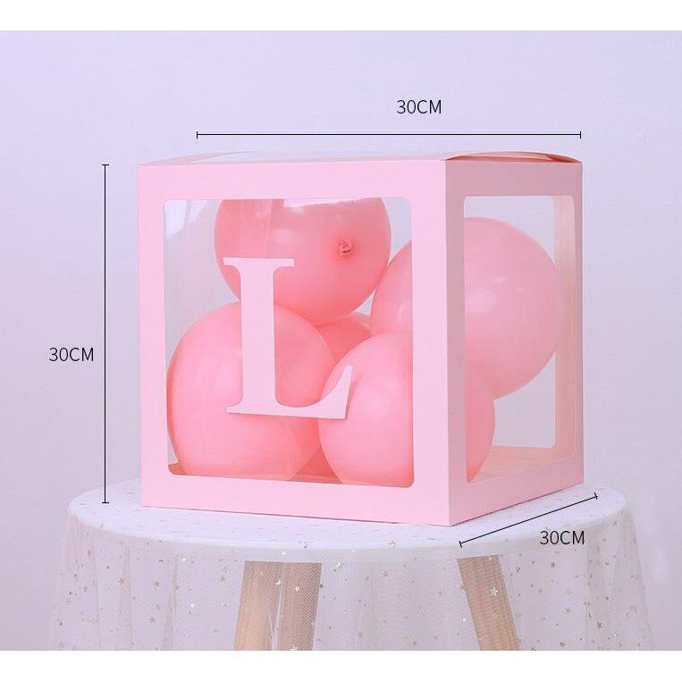 1set 4pcs balloon box DIY Transparent Box balloons decor BABY LOVE Blocks baby shower supplies wedding Party(549L) - Image 4