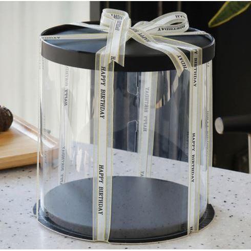6/8/10inch Transparent Empty Black Paper/PVC Round Gift Box for Cake Box Teddy Bear Rose Bear Flower (899L) - Image 20