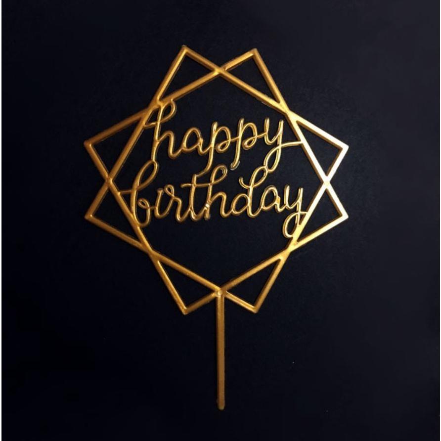 Happy Birthday Cake Topper Supplies Acrylic Baking cake Insert Decor Cupcake Birthday Party(756L) - Image 15