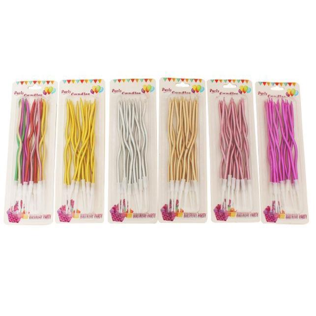 12pcs Curved Gold Plated Candles Birthday Party Decoration Happy Wedding Supplies Cake Birthday Birthday Decor(1632L) - Image 2