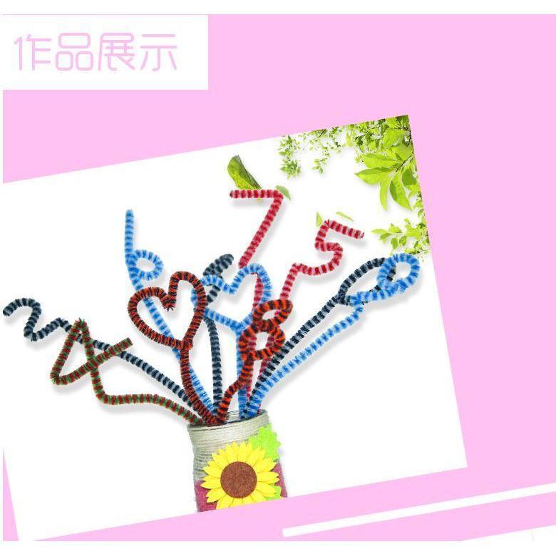 10pcs/pack DIY Craft Chenille Stems Handmade Soft Spotted Felt Strip Rod Braiding Wire Sky Blue Pipe Cleaners Wea(1167L) - Image 6