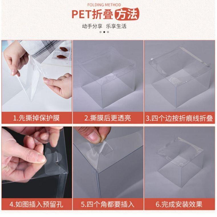4/6/8/10/12inch Square Cake Box Child Birthday Cake Gift Packaging Toy rose bear flower gift box Transparent pack(908L) - Image 9