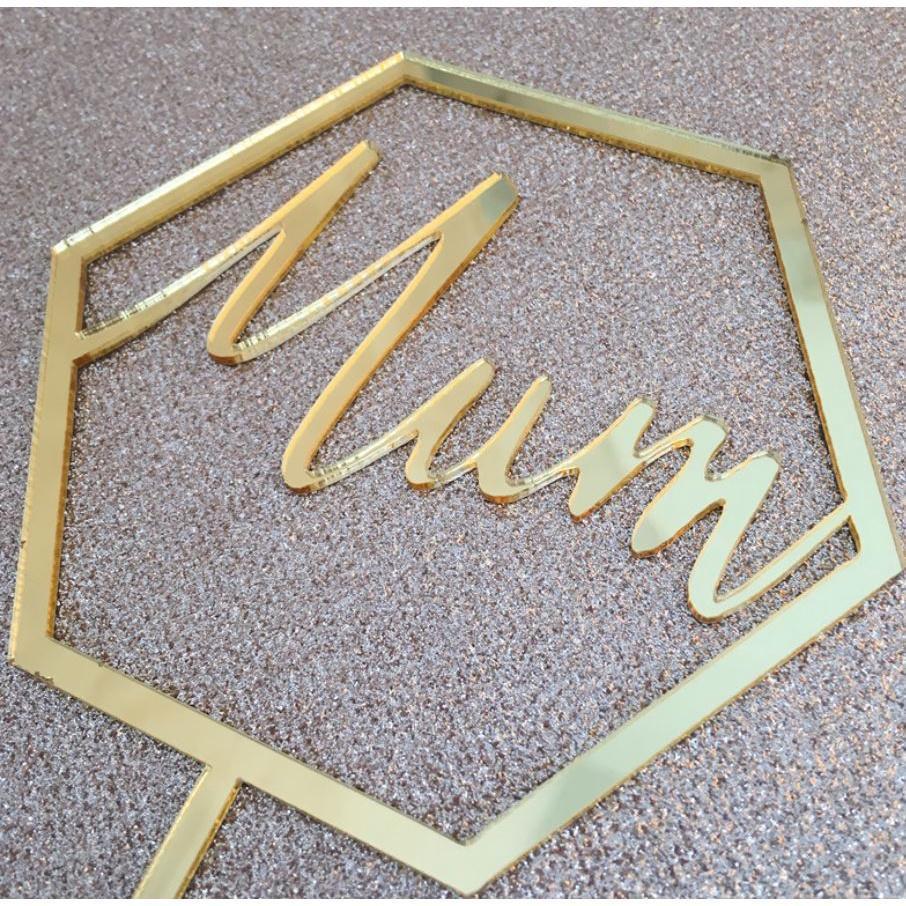 Acrylic Cake Toppers Letter MUM Cake Picks Mothers Day Cake Decoration Cupcake Dessert Favor(808L) - Image 7