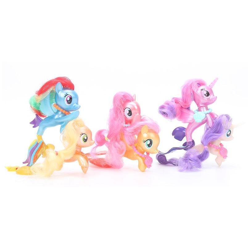 My Little Pony Twilight Sparkle Cute Fishtail Pony Toys Doll Kids Girl Cartoon Kawaii Anime Figurine Model鱼尾小马(1654L) - Image 5