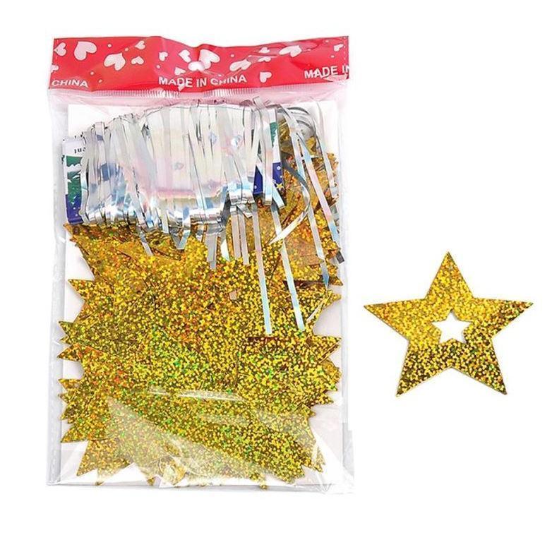 50pcs Balloon Accessories Balloons Pendant With Ribbon Bling Shiny Stars Paperboard Cards For Wedding Birthday(1387L) - Image 7