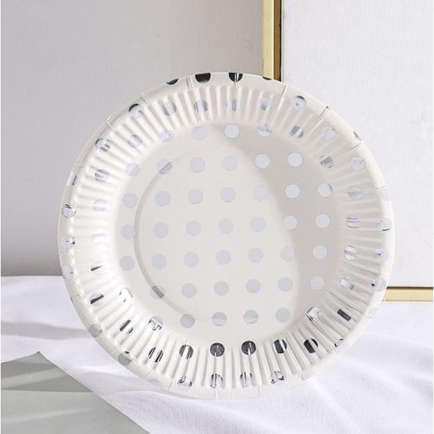5pcs/lot 7/9inch Foil Gold Dot Birthday Wedding Party Supplies Decoration Cake Dish Disposable Paper Plates Baby (1758L) - Image 10