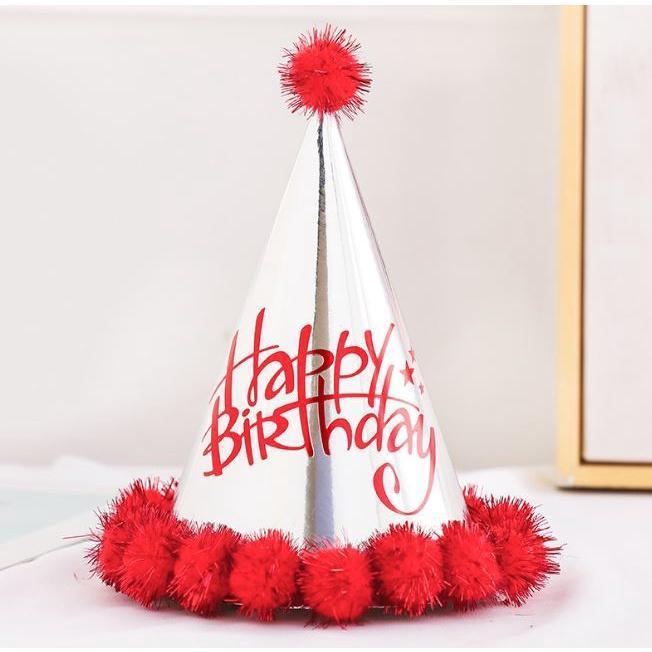 1PCS Birthday party decoration hair ball party hat children adult birthday dress up supplies plush ball party (1935L) - Image 13