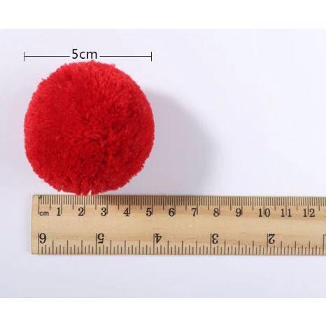 4pcs Colours pompom 5cm 2 kinds of size party home garden wedding decoration clothing DIY sewing children toys(1089L) - Image 6