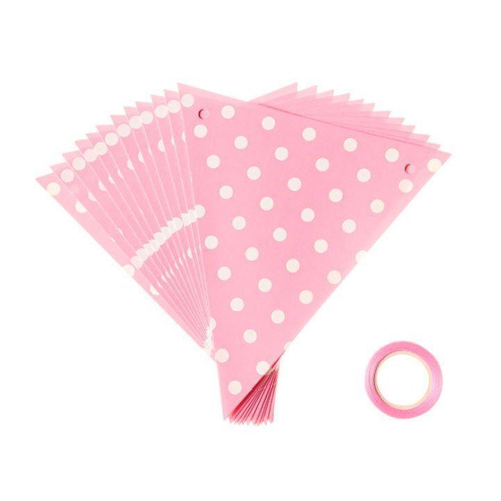 12 Flag Paper Pennant Bunting DIY Home Decoration Festive Party Decoration Bunting Kids Room Decoration Garland (1125L) - Image 12