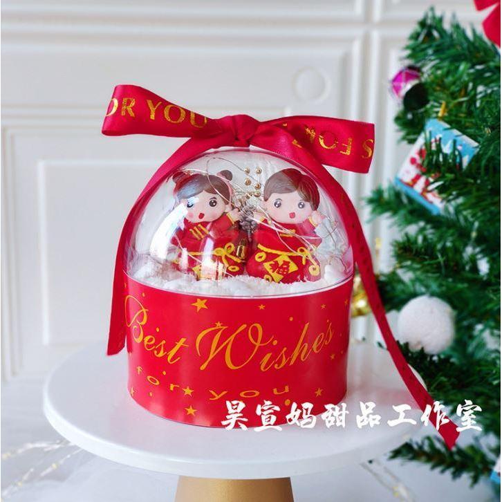 New Year Birthday Wedding Candy Box Transparent Acrylic Round Gift Box New Year Gift Packaging Box(1155L) - Image 2