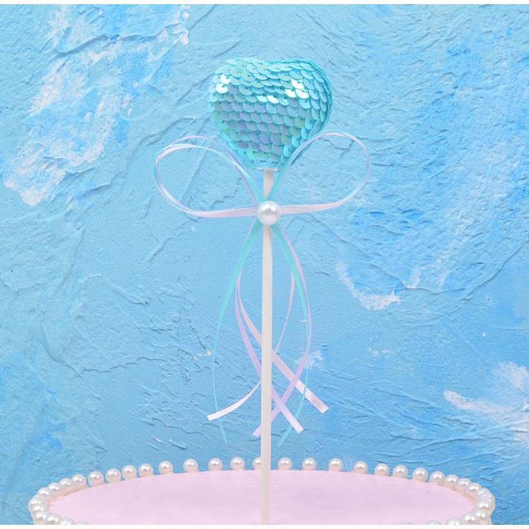 1pc 22x4cm Romantic and beautiful sequins color BallButterfly for HappyBirthdayCakeTopperBirthdayCakeInsertCards (1422L) - Image 15