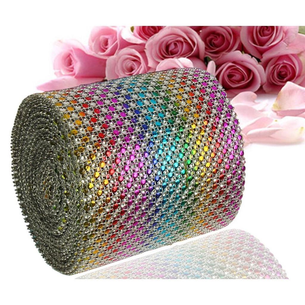 1yard 32rows Diamond Mesh Wrap Cake Roll Bling Crystal Rhinestone Ribbon Wedding Favor Decor Party Decoration(917L) - Image 3