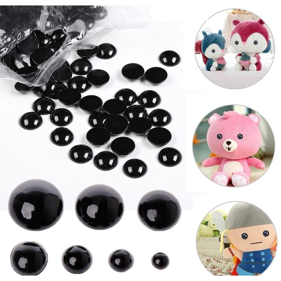 50pcs Plastic Puppet Doll Accessories Toys Eyeball Amigurumi Eyes Teddy Bear Doll AnimalPlushBlackSafetyEyes DIY (1509L)