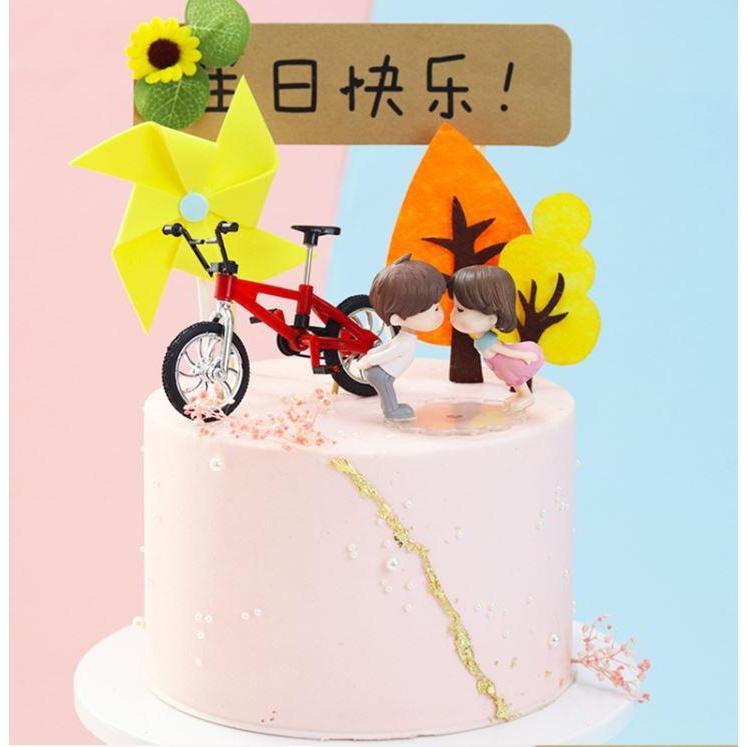 Multicolor-mixed Mini Alloy motorcycle toy birthday cake decoration for boy man children birthday party (1060L) - Image 2