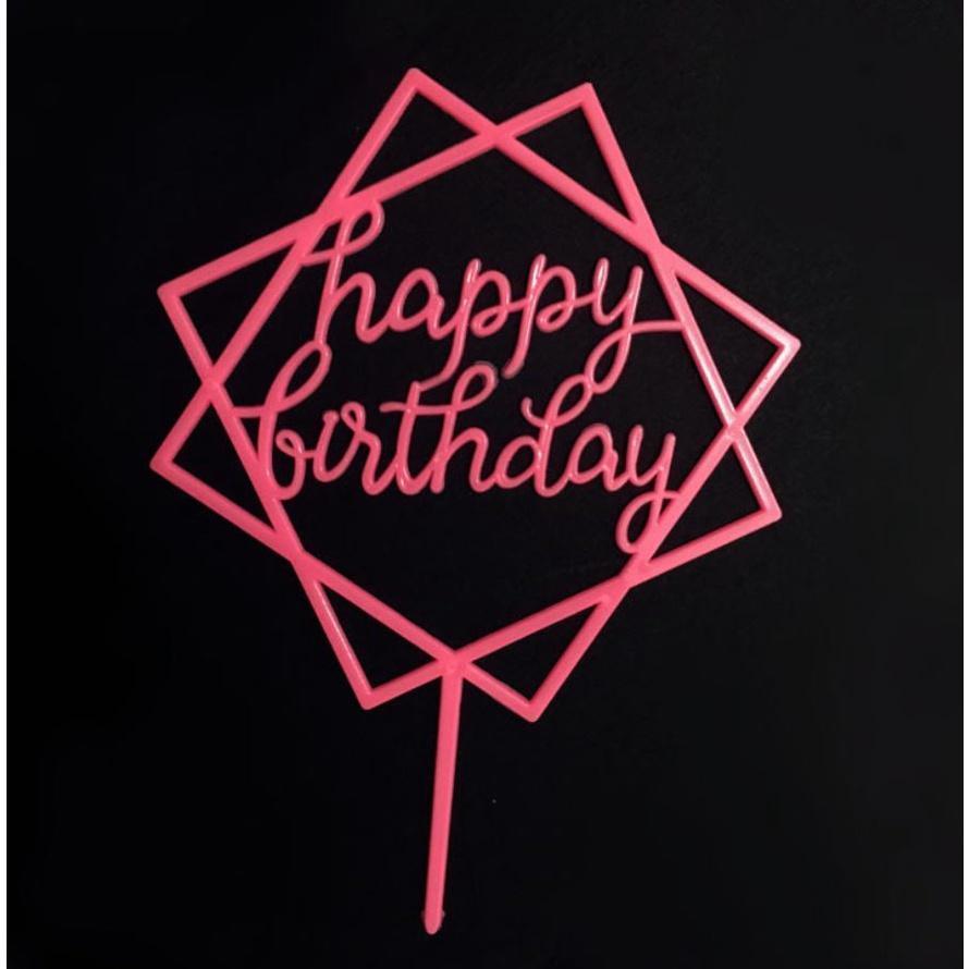 Happy Birthday Cake Topper Supplies Acrylic Baking cake Insert Decor Cupcake Birthday Party(756L) - Image 16