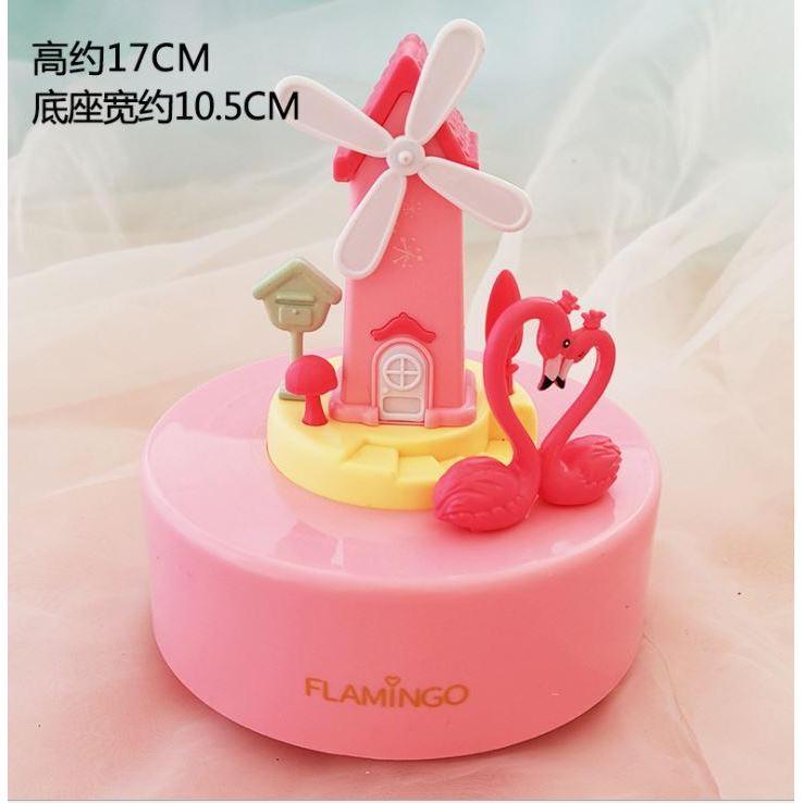 Cartoon Windmill Mini Train Flamingo Music Box Girls Christmas Ornaments (952L) - Image 5