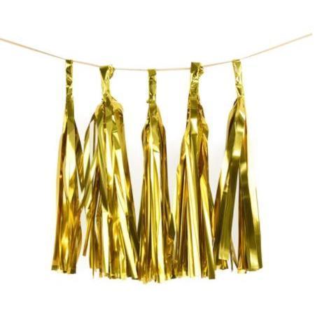 5pcs 14inch Gold Silver Tissue Paper Tassel Christmas Decoration Birthday Diy Hanging Garland Wedding EventParty (1445L) - Image 6