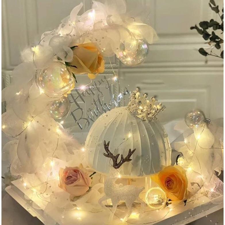 Mini Crown Cake Decoration Princess Topper Pearl Tiara Children Hair Ornaments for WeddingBirthdayPartyCakeDecor (1519L) - Image 2