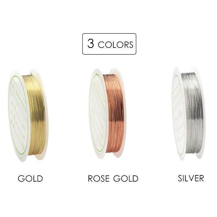 1 Roll (0.2/0.3/0.4/0.6/0.8mm) Alloy Wire Gold Copper Silver Color DIY Craft Beads Cord Copper Wires Beading Wire(1512L) - Image 3