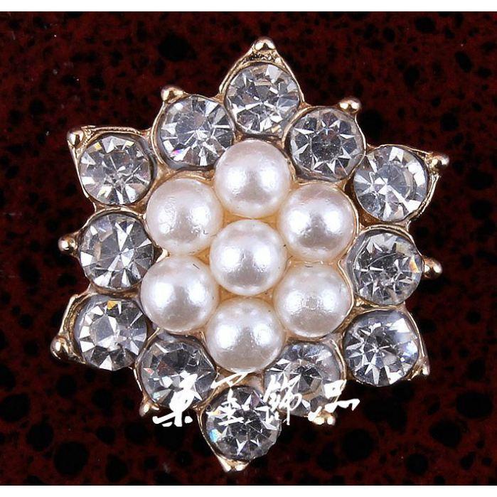 Pentagonal water drops pearl five petals flower heart DIY alloy jewelry accessories-341 - Image 3