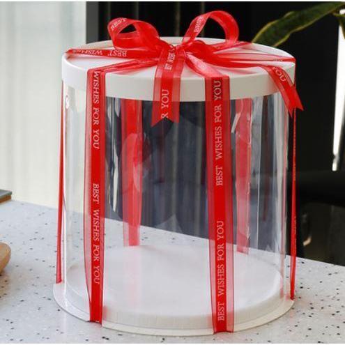 6/8/10 inch Transparent Empty White Paper/PVC Round Gift Box for Cake Box Teddy Bear Rose Bear Flower Rabbit Gift(897L) - Image 16