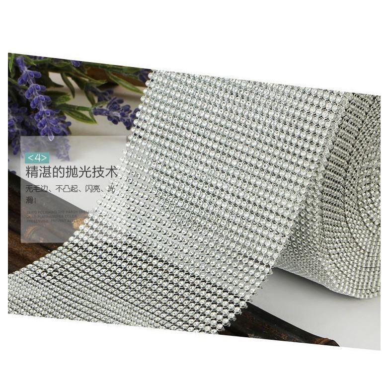 1yards 32Rows Rhinestone Mesh Trimming rhinestones blanket Strass cup Chain for DIY Party Decor Cake Ribbon (913L) - Image 6