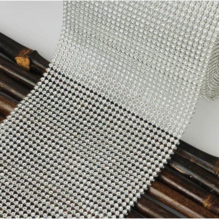 1yards 32Rows Rhinestone Mesh Trimming rhinestones blanket Strass cup Chain for DIY Party Decor Cake Ribbon (913L) - Image 8