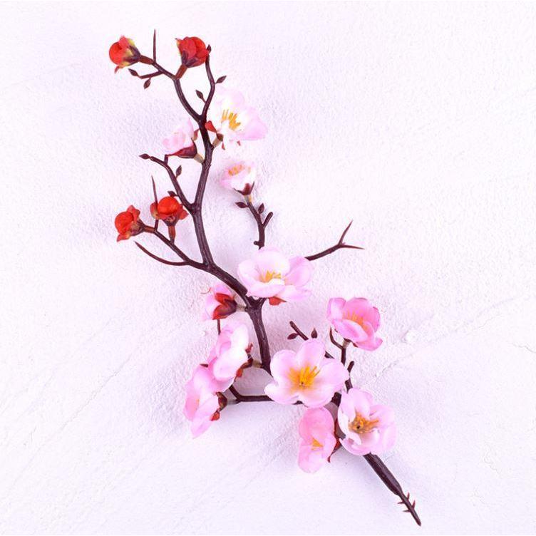 Romantic Wedding Birthday Party Cake Topper Red Plum Blossom Twig Artificial Fake Flowers Plant Home (1030L) - Image 11
