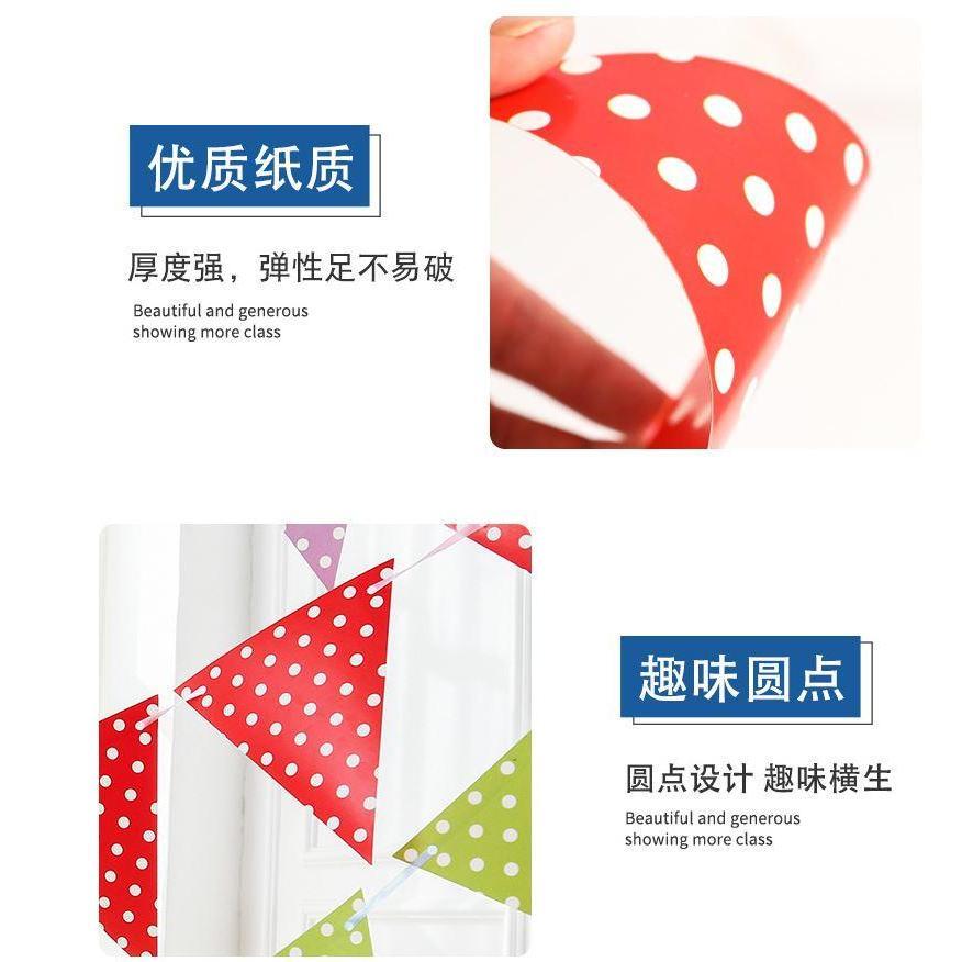 12 Flag Paper Pennant Bunting DIY Home Decoration Festive Party Decoration Bunting Kids Room Decoration Garland (1125L) - Image 6