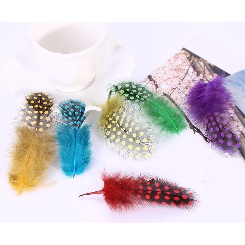 10pcs/lot High Quality Pearl Pheasant Feathers 4-10CM Natural Spotted Chicken Feathers DIY Jewelry Accessories(1191L)