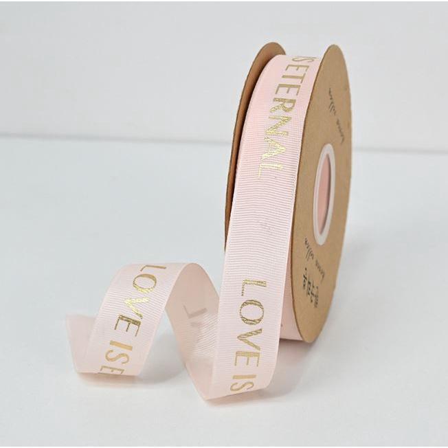 50yard 2.5cm Romantic Gift Packaging Belt Gilding Printed "LOVE IS ETERNAL" Design Ribbon Tapes DIY Sewing (1876L) - Image 17