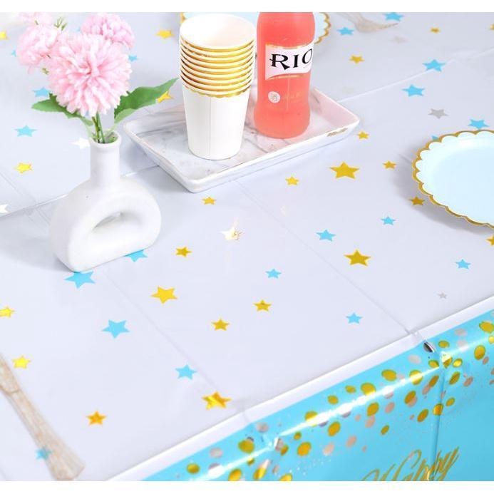 Bronzed aluminum film dot five disposable birthday star tablecloth birthday party decor tablecloth venue decor(1931L) - Image 4