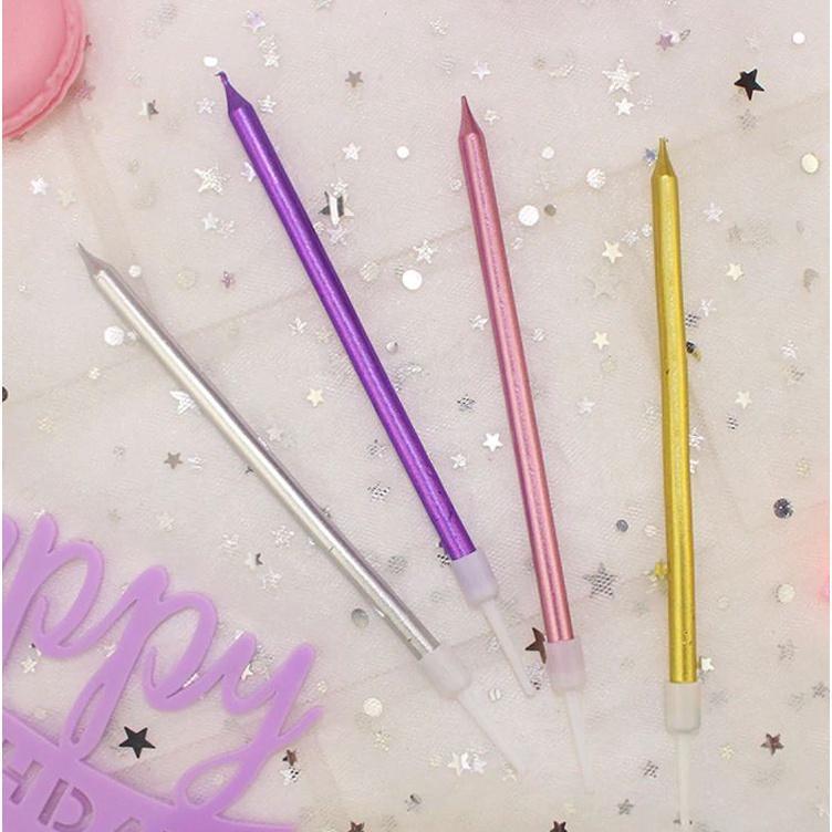 6 pcs/lot long pencil cake candle safe flames smokeless kids birthday party wedding cake candle(351L)