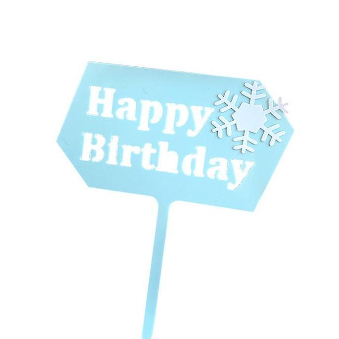 1 set Romantic Blue Silver Snowflake Collection Cake Topper Dessert Decoration for Birthday Party(813L) - Image 5