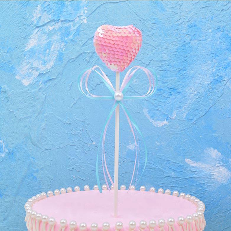 1pc 22x4cm Romantic and beautiful sequins color BallButterfly for HappyBirthdayCakeTopperBirthdayCakeInsertCards (1422L) - Image 13